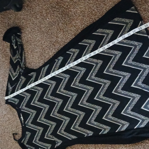 Emma & Michele black and white abstract quarter sleeve midi dress size large - Picture 15 of 16